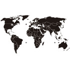 Adesivo De Parede Mapa Mundi Com Molduras Preto 140x80cm