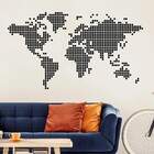 Adesivo De Parede Mapa-múndi Quadriculado Preto-m 82x48cm