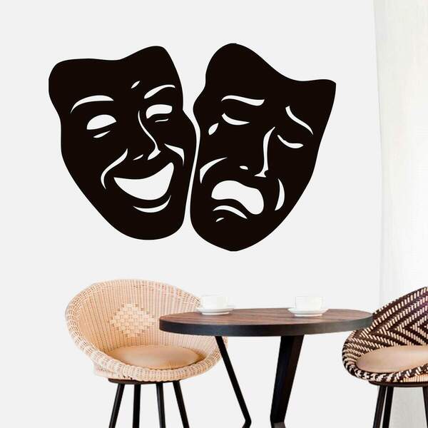 Adesivo De Parede Máscaras De Teatro-gig 135x98cm