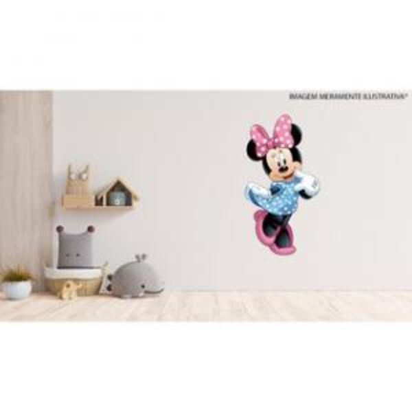 Adesivo De Parede Minnie Com Vestido De Bolinha Mod 07 Medida