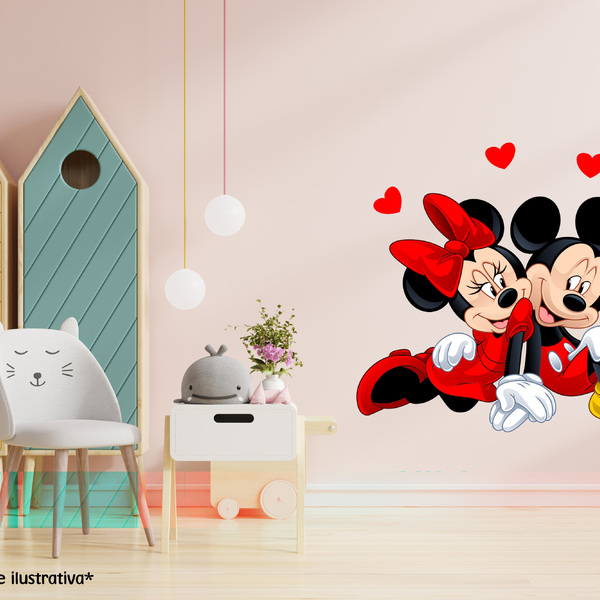 Adesivo De Parede Minnie E Mickey Apaixonados