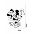 Adesivo De Parede Minnie E Mickey C/ Skate Medidas:70 X 69 Cm