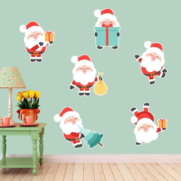 Adesivo De Parede Natal Vários Papai Noel-eg 95x71cm | Leroy Merlin