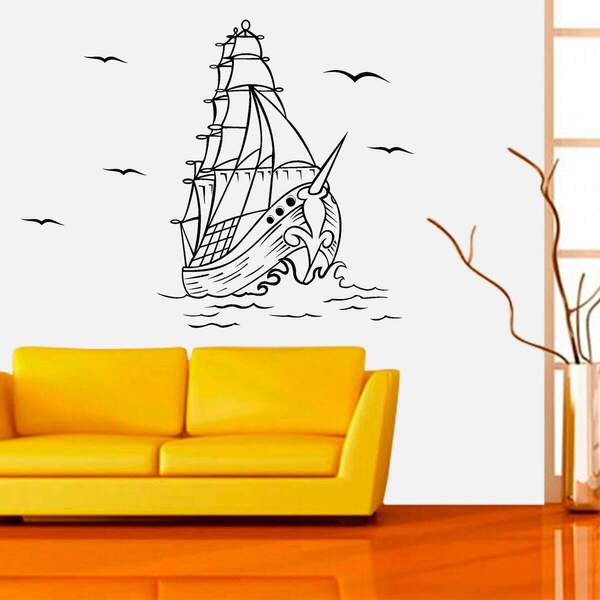 Adesivo De Parede Navio Pirata-g 58x70cm