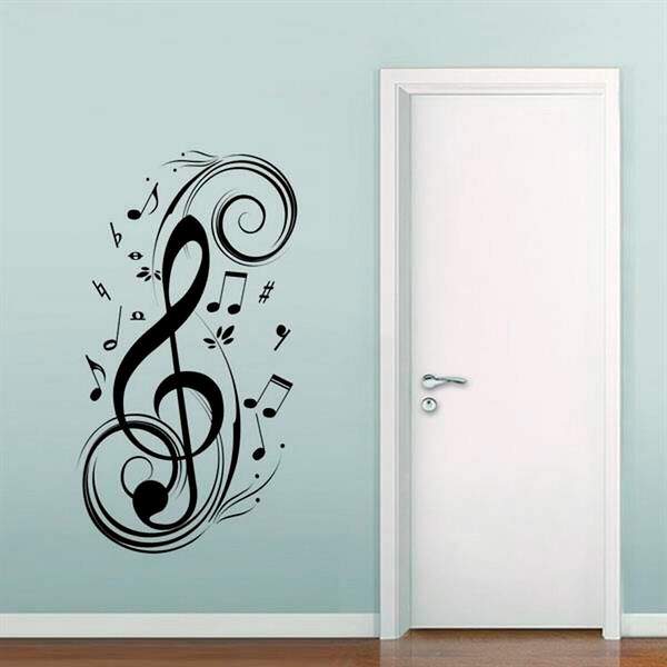 Adesivo De Parede Nota Musical-m 35x60cm