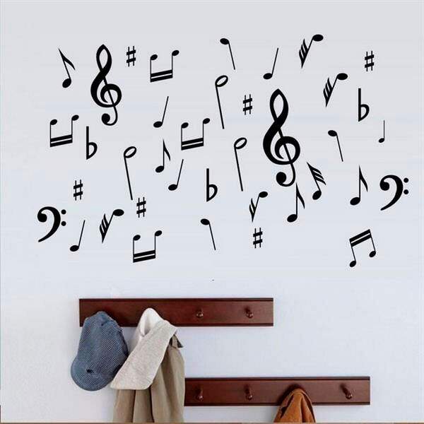 Adesivo De Parede Notas Musicais Mod. 1-m 60x60cm