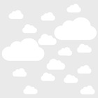 Adesivo de Parede Nuvens Brancas para Quarto Infantil