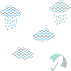 Adesivo de Parede Nuvens Chevron Azul e Verde