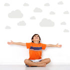 Adesivo de Parede Nuvens Cinza para Quarto Infantil