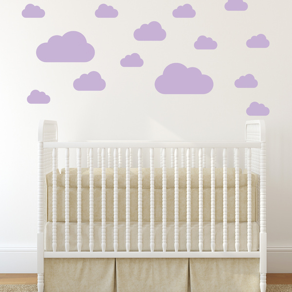 Adesivo de Parede Nuvens Lilás para Quarto Infantil