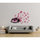 Adesivo De Parede Olhar Com Borboletas Mod02 Medida:70 X 60 Cm