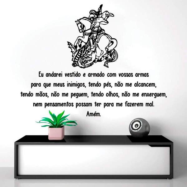 Adesivo De Parede Oração De São Jorge-p 65x50cm