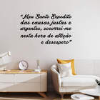 Adesivo De Parede Oração Meu Santo Expedito Causas Justas E U