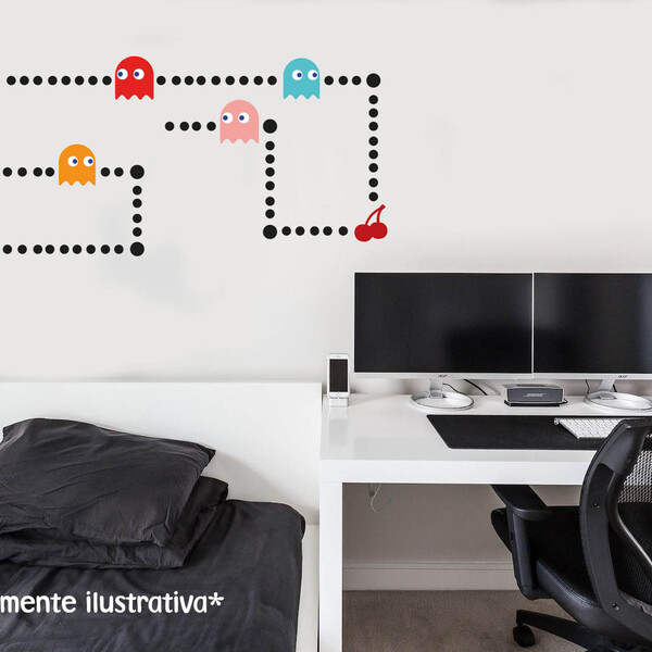 Adesivo De Parede Pacman - Atenção As Medidas