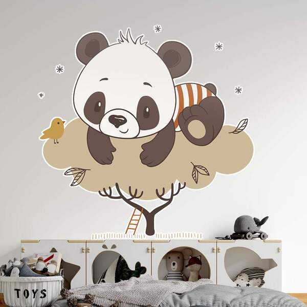 Adesivo De Parede Pandinha Sonhando Na Árvore-g 75x76cm