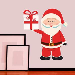 Adesivo De Parede Papai Noel E Presente-m 47x55cm | Leroy Merlin