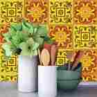 Adesivo De Parede Para Cozinha Azulejos Hidráulico Amarelo