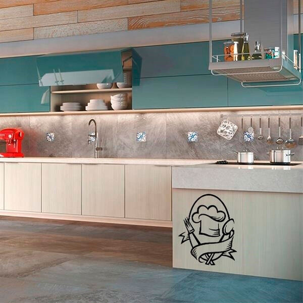 Adesivo De Parede Para Cozinha Chapeu De Chefe-g 90x100cm