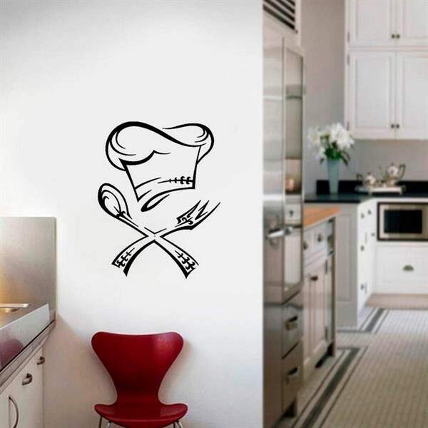 Adesivo De Parede Para Cozinha Chapéu Do Chefe 3-m 50x65cm