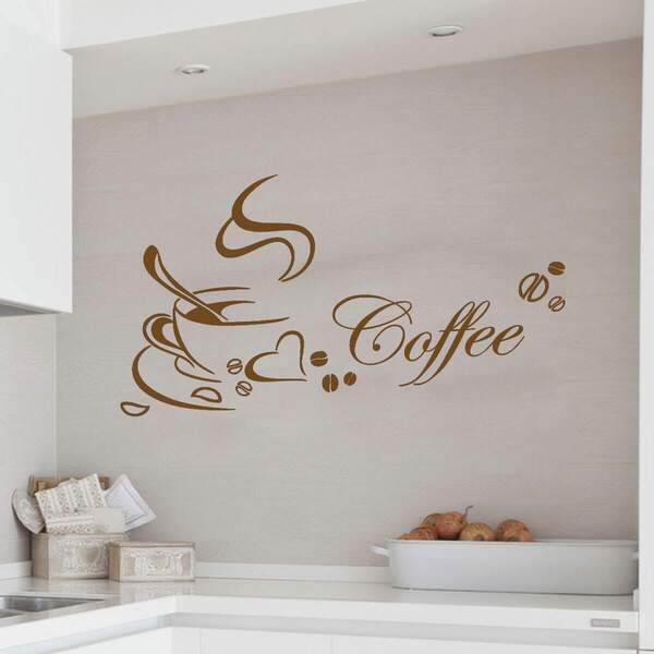 Adesivo De Parede Para Cozinha Love Coffee-g 98x58cm