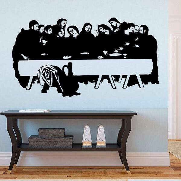 Adesivo De Parede Para Cozinha Santa Ceia-p 50x27cm