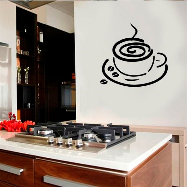 Adesivo De Parede Para Cozinha Xícara De Café 6-m 40x40cm