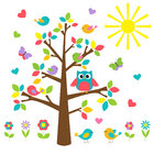 Adesivo de Parede para Quarto de Bebê Árvore Gigante de Coruj