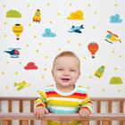 Adesivo De Parede Para Quarto De Bebê Aviões E Balões