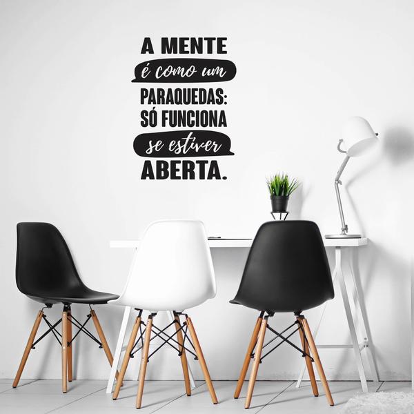Adesivo De Parede Para Sala Frase Mente Aberta 37x50cm Leroy Merlin