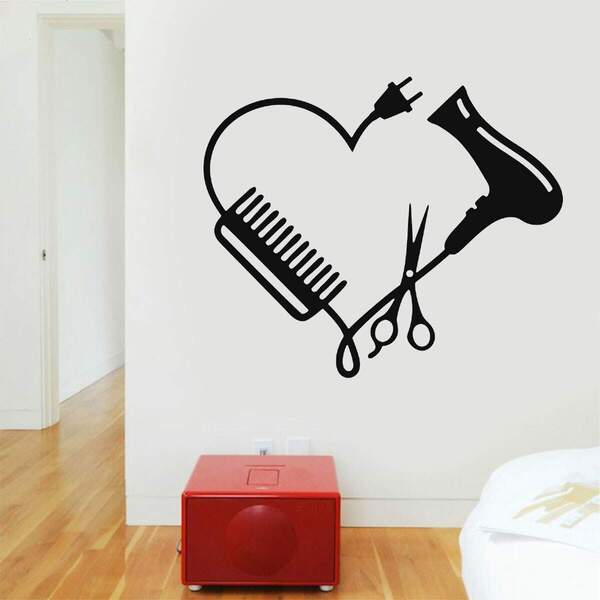 Adesivo De Parede Para Salão De Beleza 01-m 58x48cm