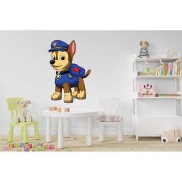 Adesivo De Parede Patrulha Canina - Chase Medida:33 X 50 Cm