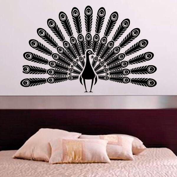 Adesivo De Parede Pavão Abrindo Penas-eg 98x154cm