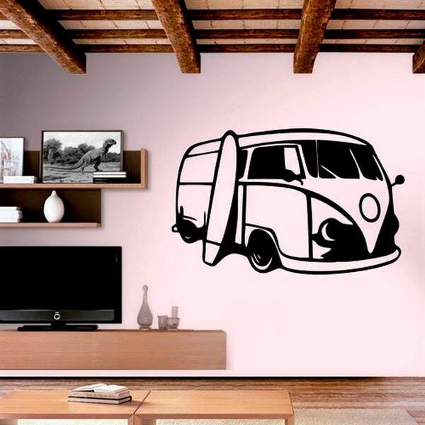 Adesivo De Parede Perua Kombi 5-g 100x62cm