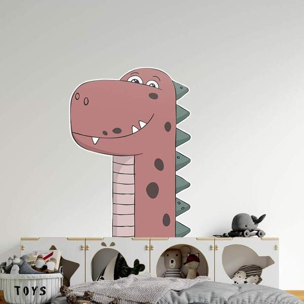 Adesivo De Parede Pescoço Do Dinossauro Marrom-eg 85x58cm