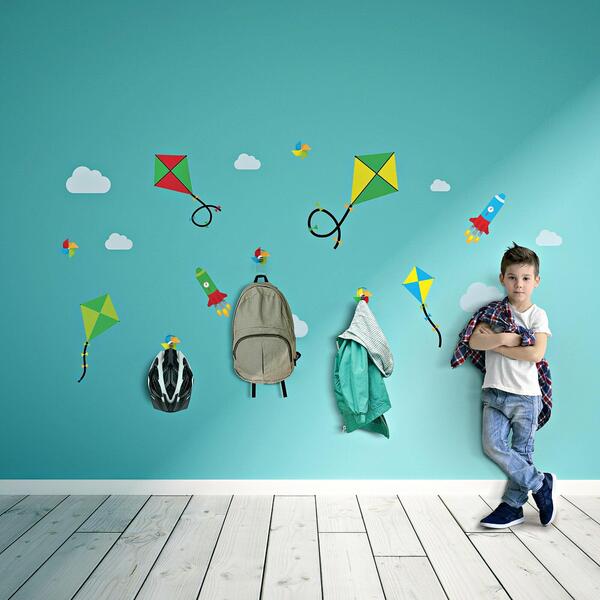 Adesivo De Parede Pipas E Gancho De Parede Acrílico 3un