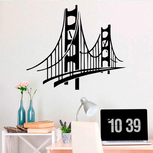 Adesivo De Parede Ponte Golden Bridge-p 45x38cm