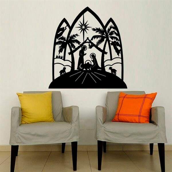 Adesivo De Parede Presépio De Natal-p 48x50cm