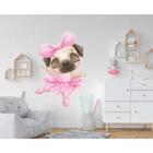 Adesivo De Parede Pug Bailarina Medidas:41 X 60 Cm
