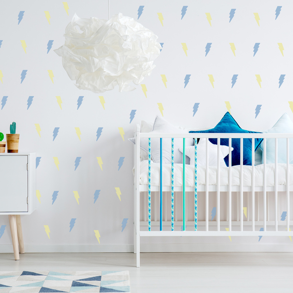 Adesivo De Parede Raios Amarelo E Azul 96un 5x9cm