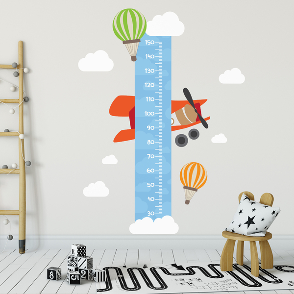 Adesivo de Parede Régua Crescimento Balões para Quarto