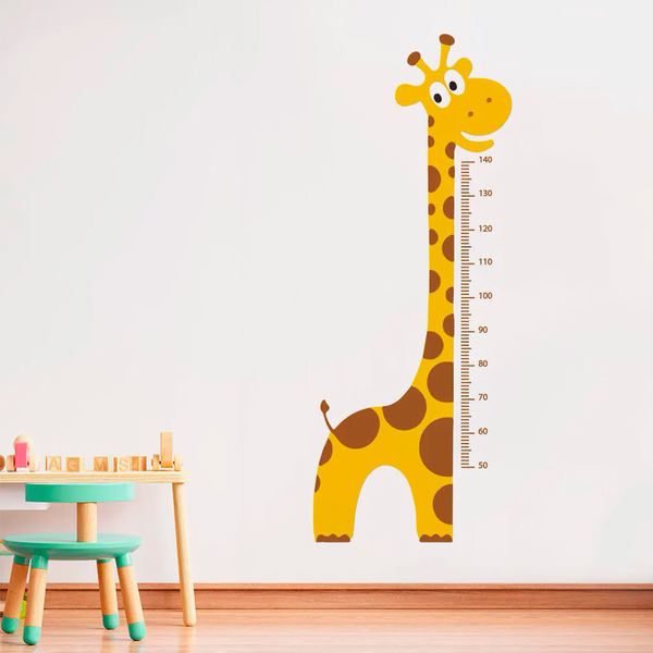 Adesivo De Parede Régua Infantil Safari Girafa 3 150x59cm