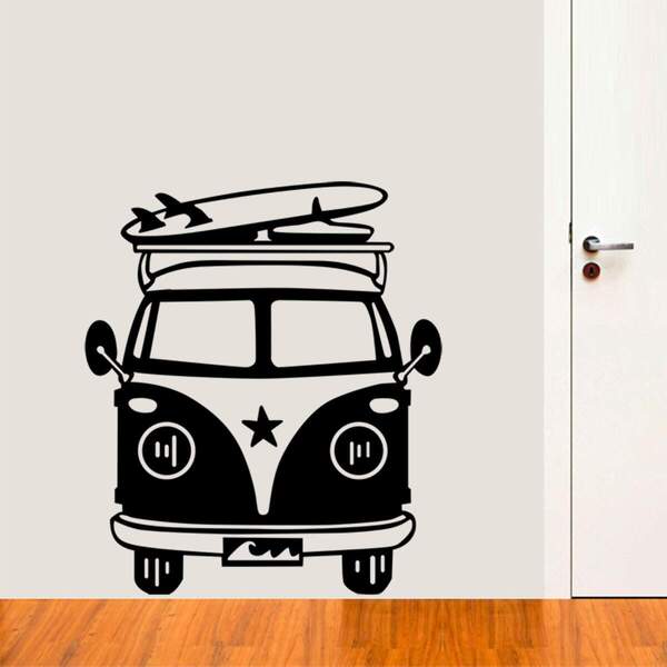 Adesivo De Parede Retrô Kombi Prancha-es 98x113cm