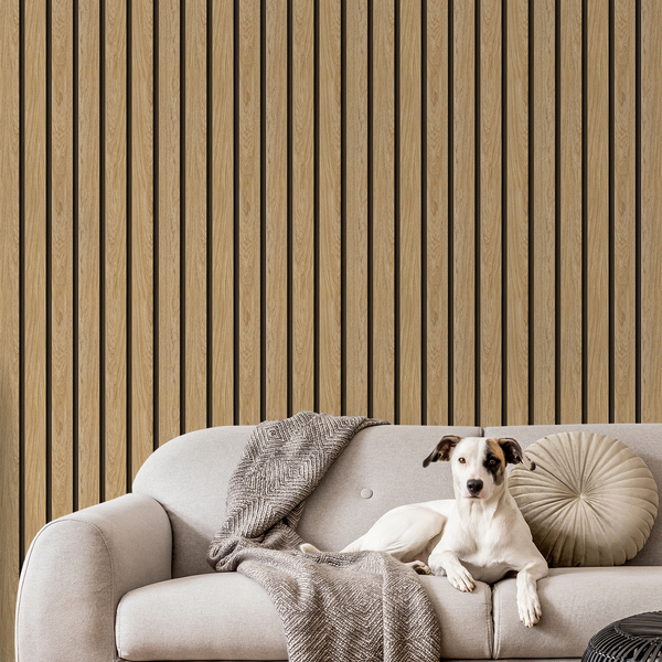 Adesivo De Parede Ripas De Madeira Clara Personalizado Sala