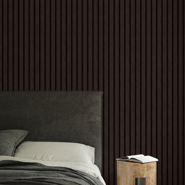 Adesivo De Parede Ripas De Madeira Escura Lavável Sala Quart