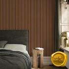 Adesivo De Parede Ripas De Madeira Grande Lavável Quarto 3m