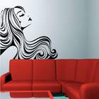 Adesivo De Parede Salão De Beleza Rosto De Mulher-g 75x75cm