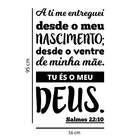 Adesivo De Parede Salmo 22:10 - Preto