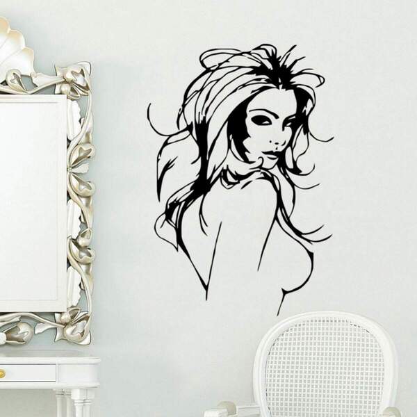 Adesivo De Parede Sensual Garota Sexy-eg 98x142cm