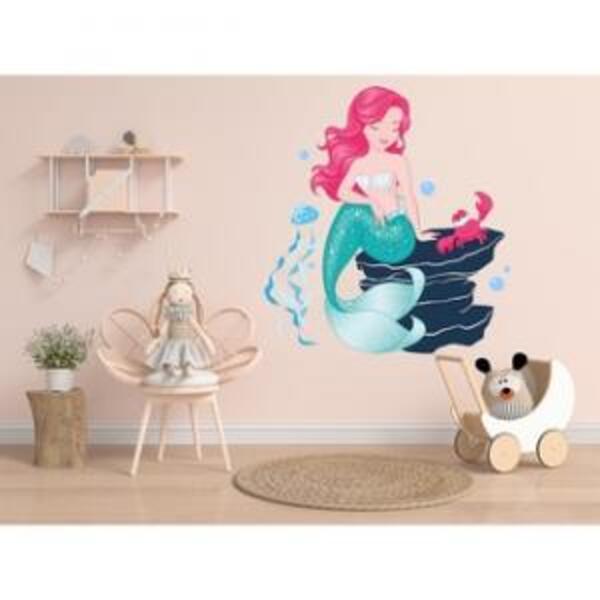 Adesivo De Parede Sereia Mod02 Medidas:57 X 60 Cm