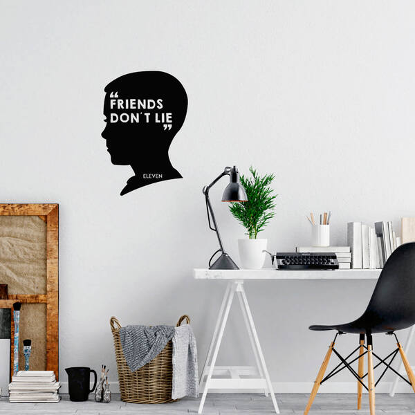 Adesivo De Parede Silhueta Eleven Frase Stranger Things Série